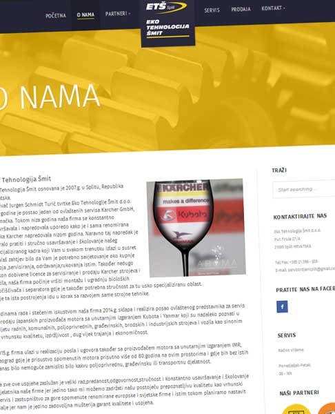 dizajn internetske stranice za tvrtku iz splita